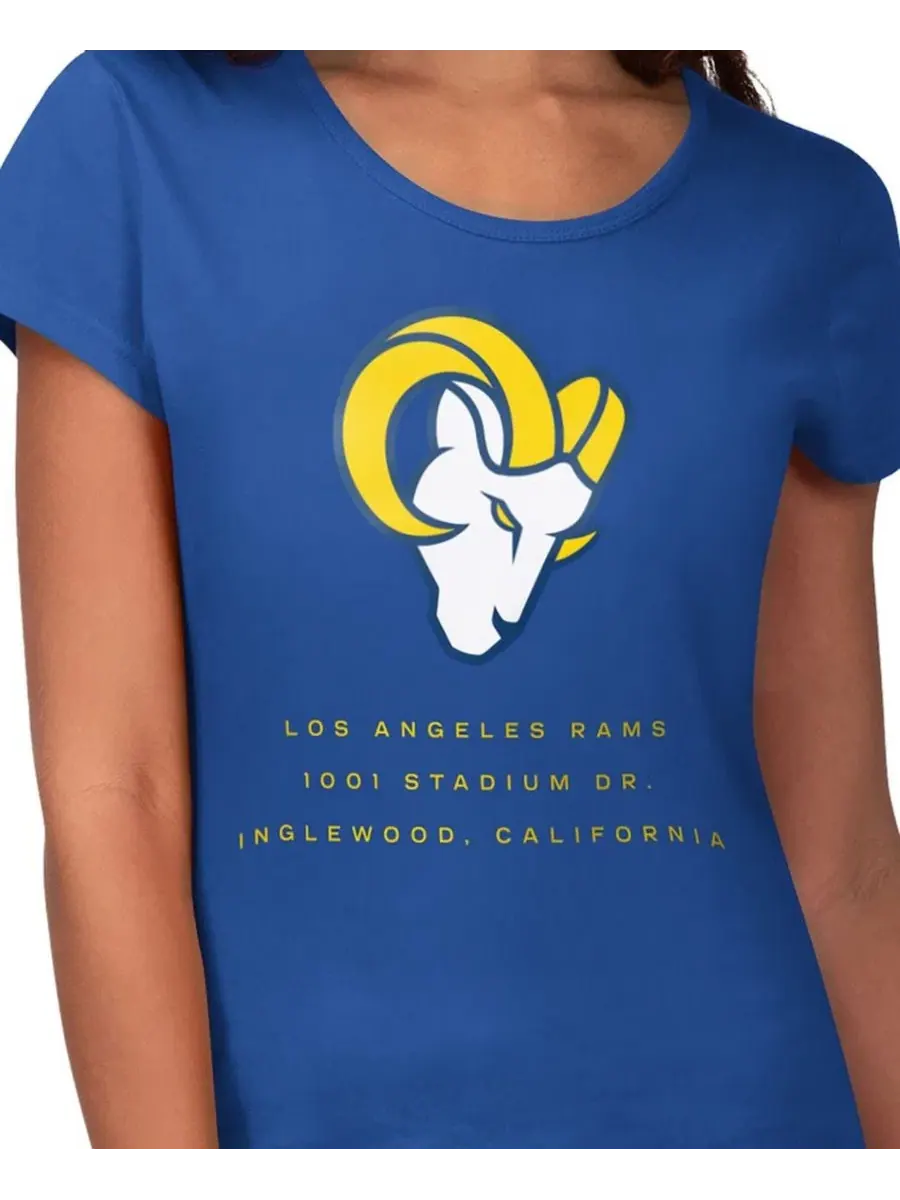 Женская футболка Royal Los Angeles Rams Endzone G-Iii 4Her By Carl Banks — изображение 3 из 3, королевский
