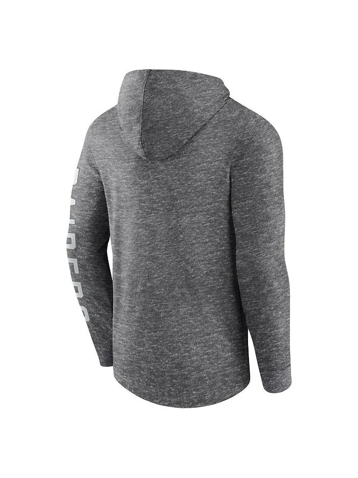 Мужская футболка с капюшоном с длинными рукавами и логотипом Heather Charcoal Las Vegas Raiders — изображение 3 из 3