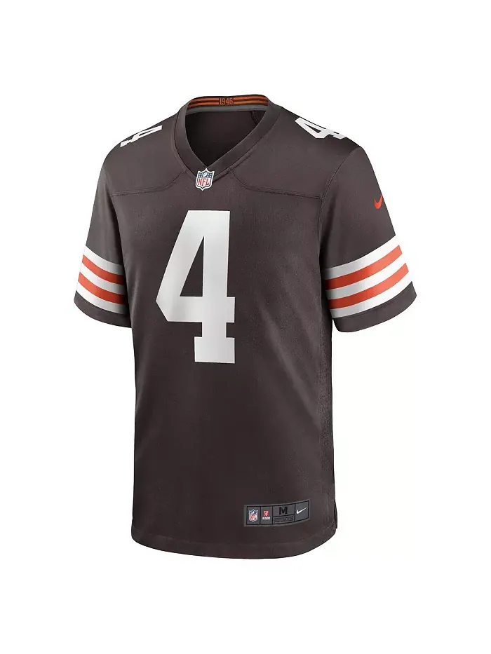 Мужская игровая футболка Cleveland Browns цвета коричневый Deshaun Watson Nike — изображение 3 из 3