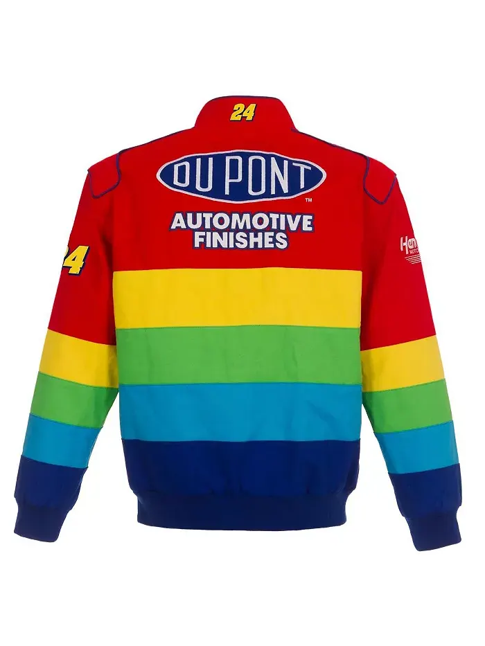 Мужская куртка Jeff Gordon Twill Uniform Full-Snap красного и синего цвета JH Design — изображение 2 из 4