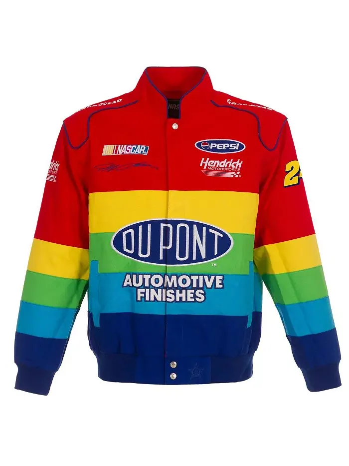 Мужская куртка Jeff Gordon Twill Uniform Full-Snap красного и синего цвета JH Design — изображение 4 из 4