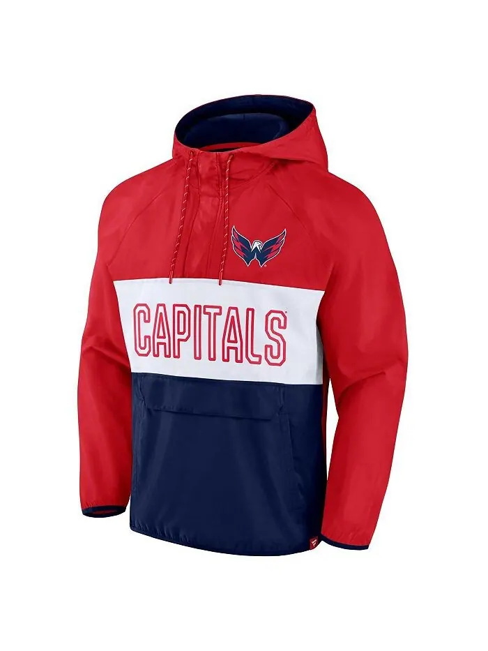 Мужской фирменный красно-темно-синий анорак с капюшоном Washington Capitals Backhand Shooter — изображение 3 из 3