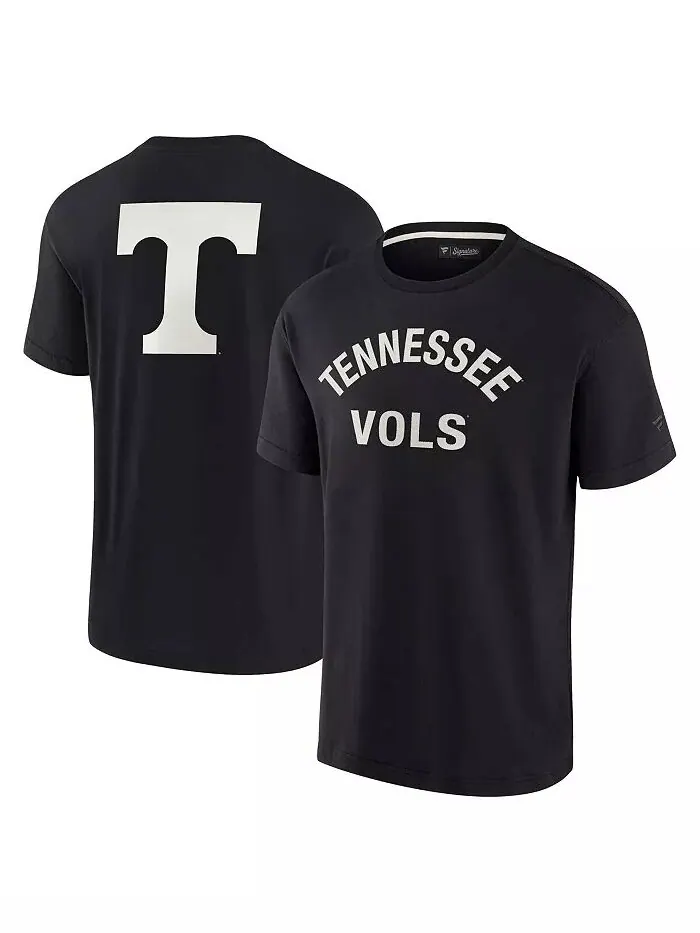 Мужская и женская черная футболка Tennessee Volunteers с коротким рукавом, супермягкая Fanatics — изображение 1 из 3