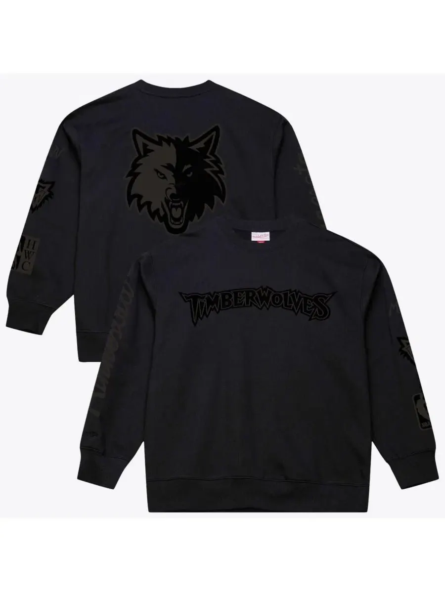 Свитшот Phantom Fleece с вышивкой Minnesota Timberwolves Mitchell & Ness