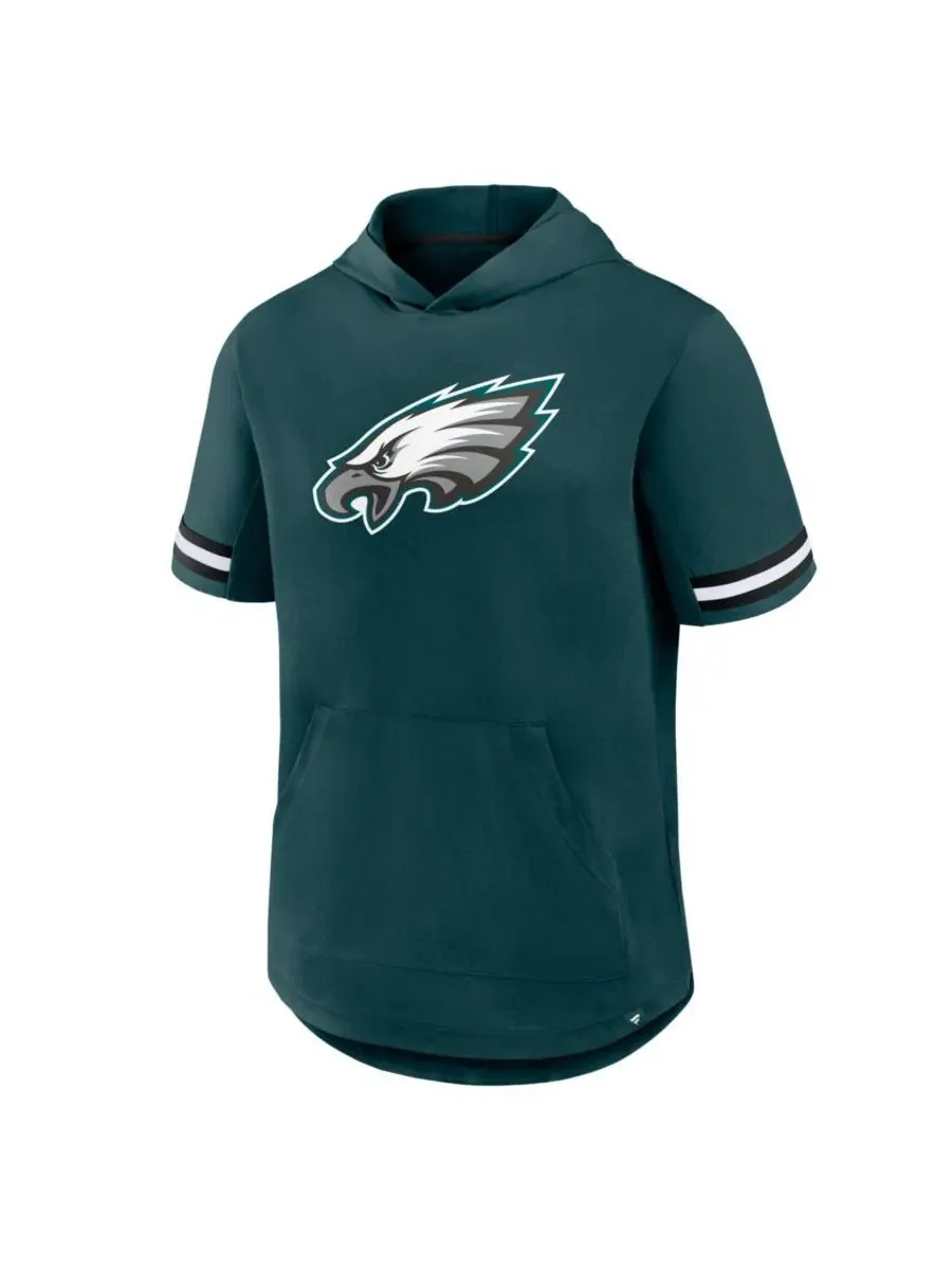 Футболка с капюшоном с коротким рукавом с принтом команды Philadelphia Eagles Optimal Play Fanatics — изображение 2 из 4