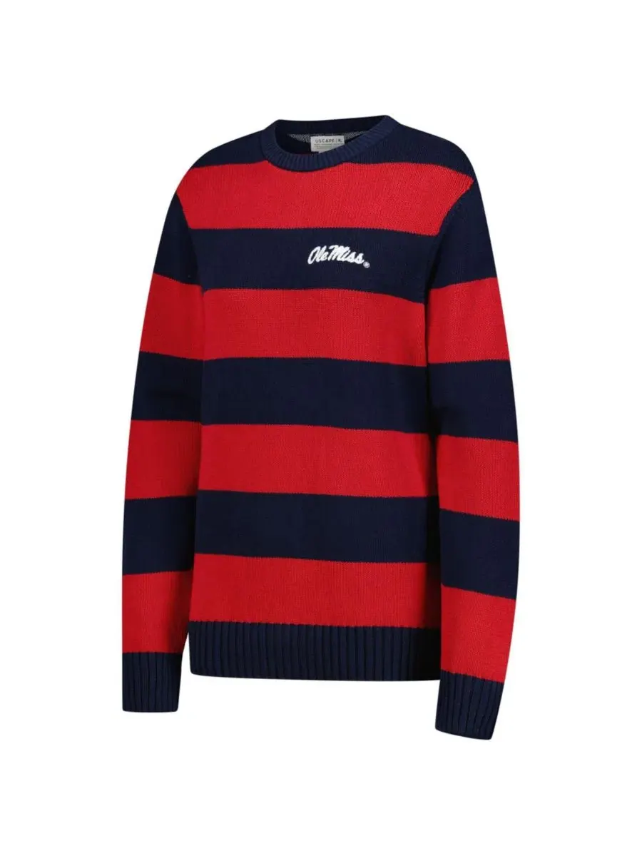 Свитер с вышивкой Ole Miss Rebels Uscape Apparel — изображение 2 из 4, темно-синий