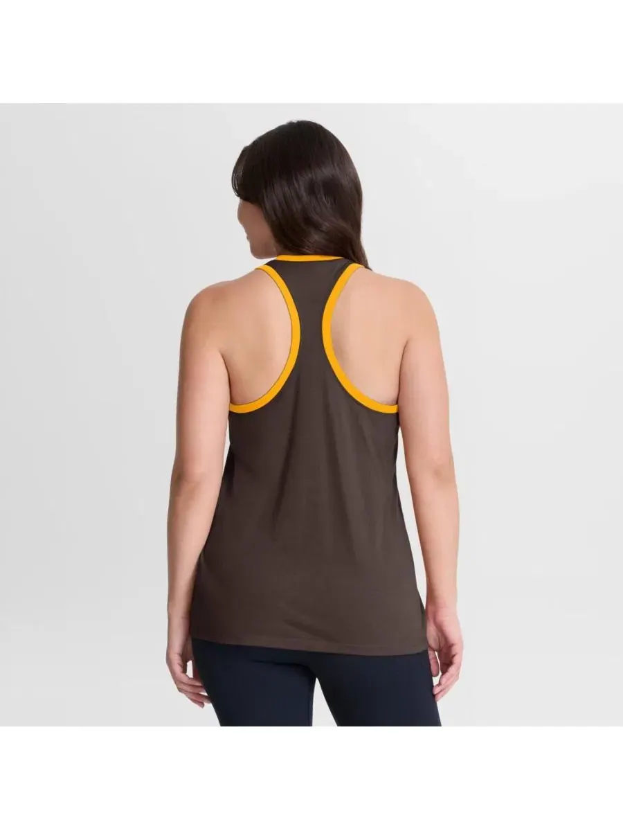 Женский топ-безрукавка с принтом San Diego Padres Tri-Blend Dri-FIT Racerback Tank Top Nike — изображение 4 из 4, коричневый