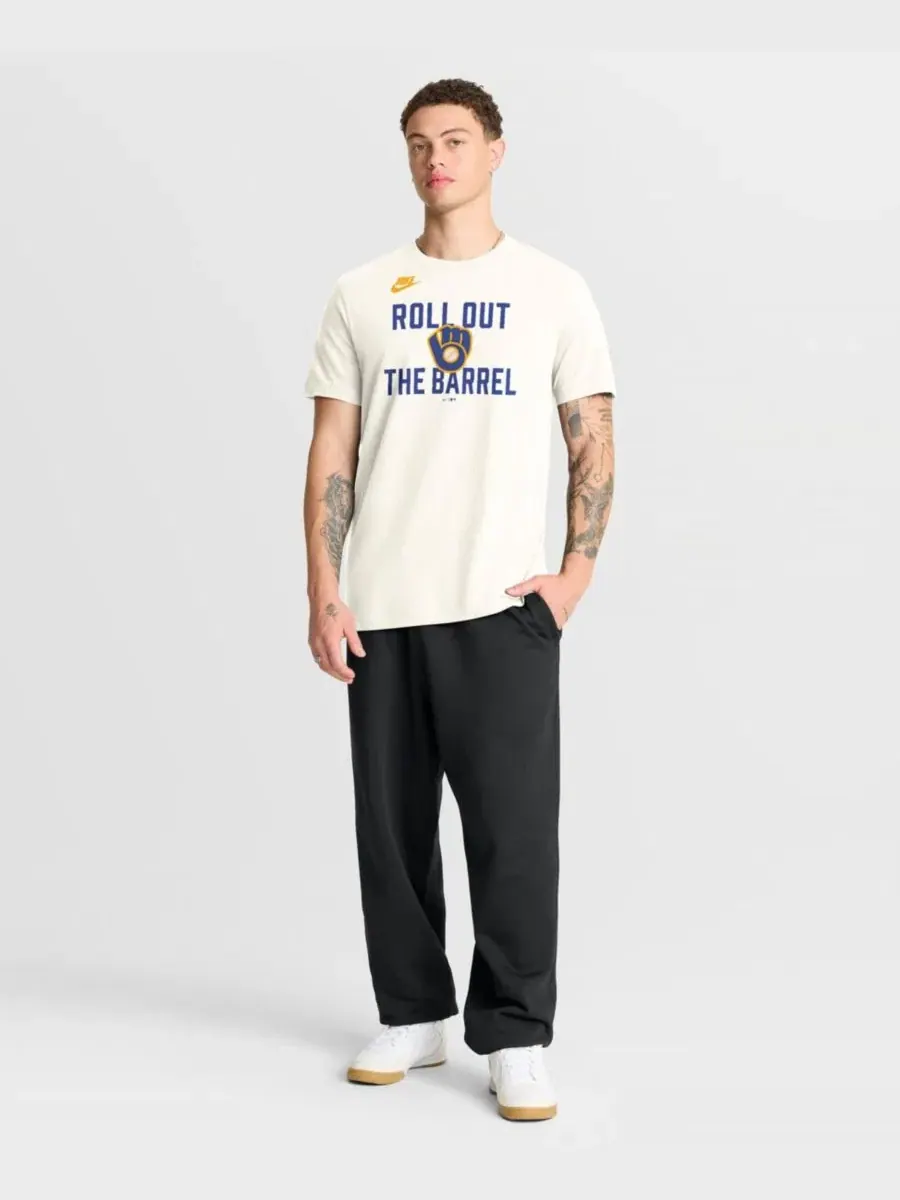 Футболка с принтом Cooperstown Collection '70s Inspired Nike — изображение 4 из 5, бежевый