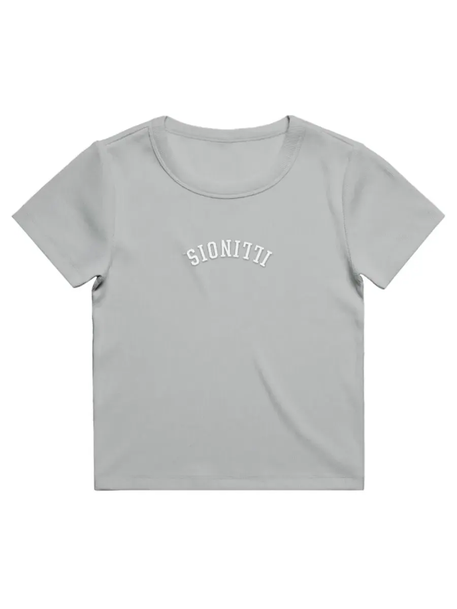 Футболка укороченная с вышивкой Illinois Fighting Illini Uscape Apparel — изображение 2 из 2, серый