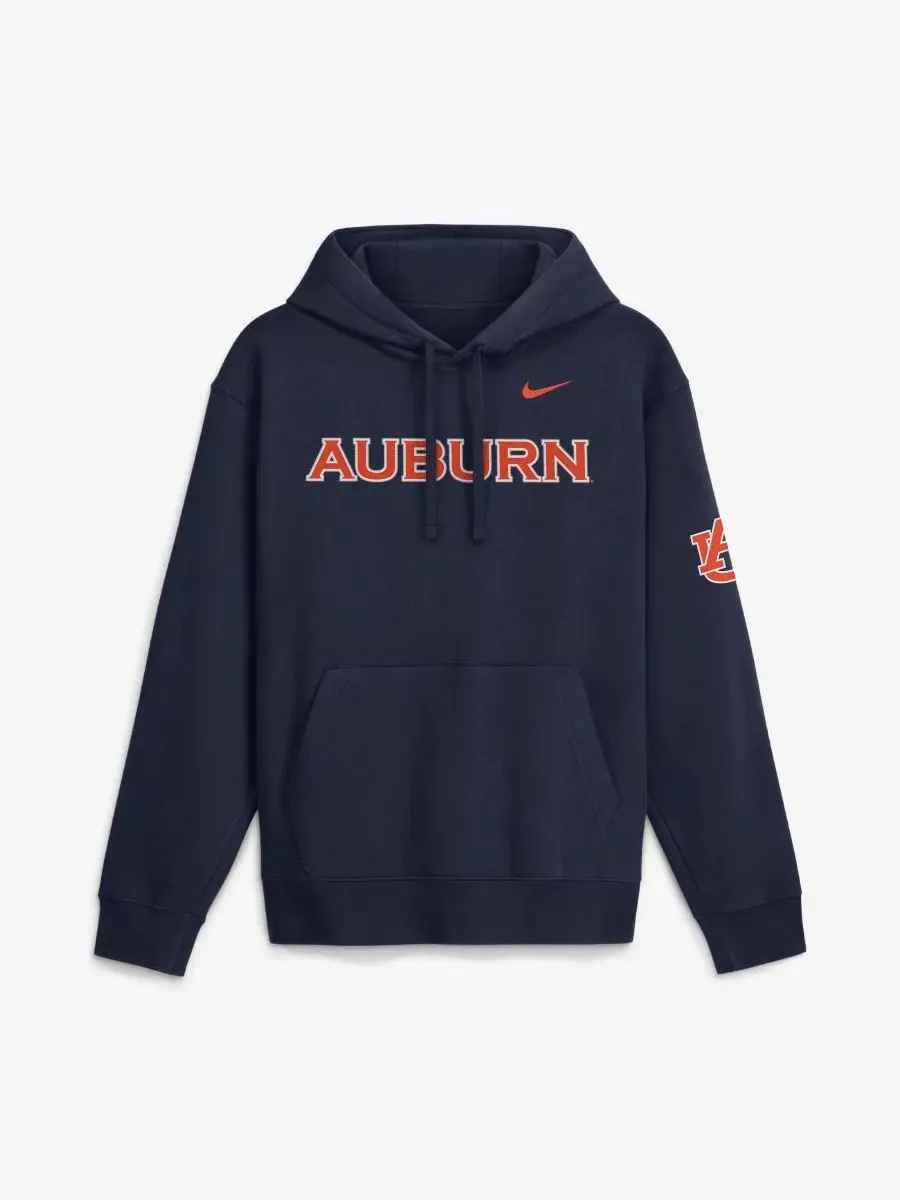 Худи из флиса с командным принтом Auburn Tigers 2026 Sideline Club Nike