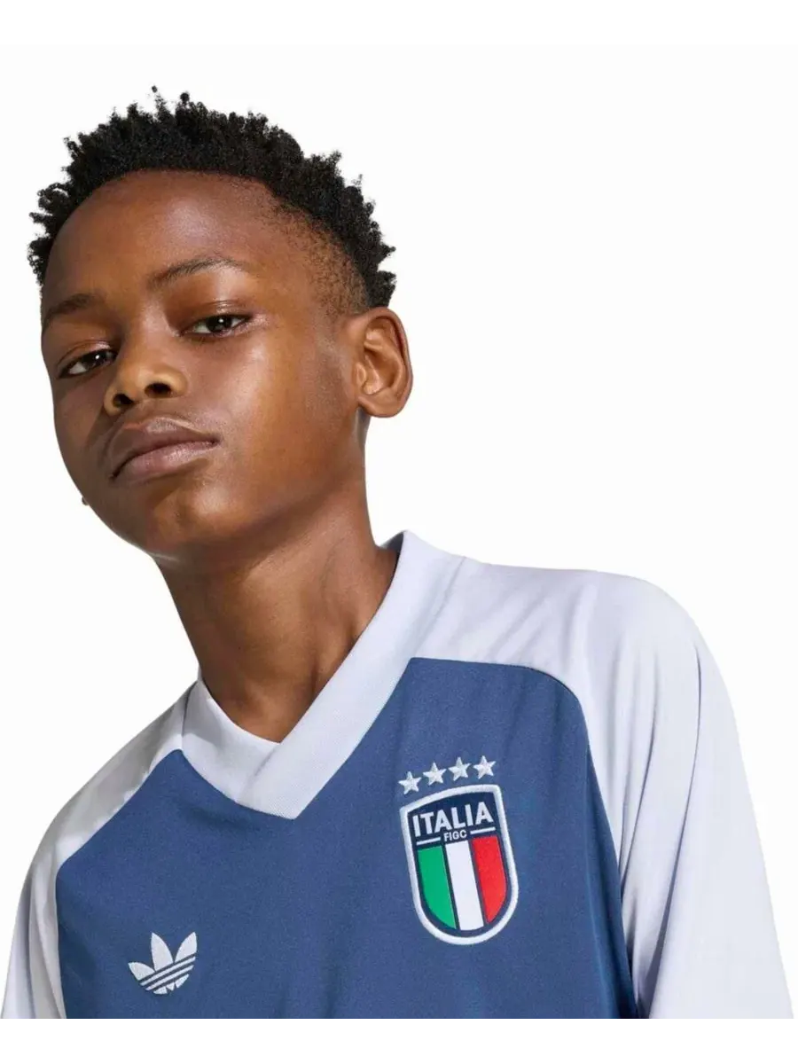 Футболка предматчевая Adidas Italia 2026, Slim, с длинным рукавом — изображение 8 из 14, синий