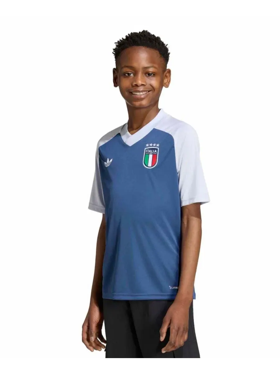 Футболка предматчевая Adidas Italia 2026, Slim, с длинным рукавом — изображение 10 из 14, синий