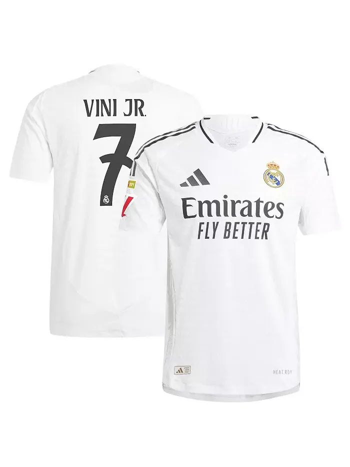 Мужская футболка Vini Jr. белая Real Madrid 2024/25 домашняя аутентичная игровая adidas