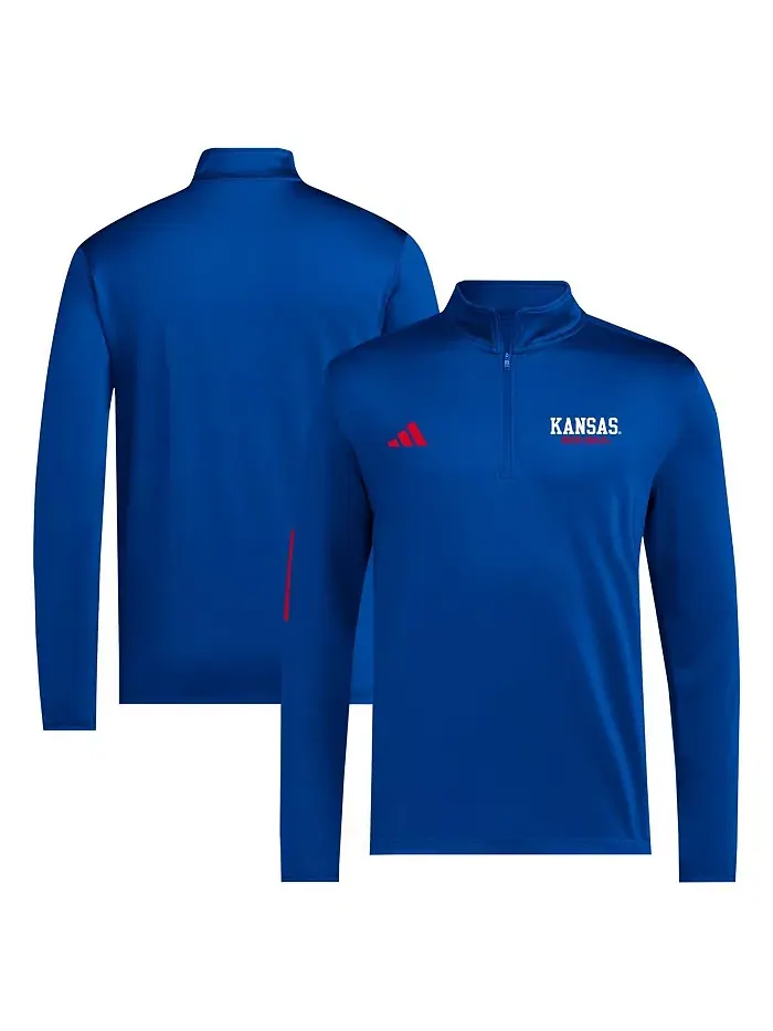 Мужская полузастегивающаяся толстовка Royal Kansas Jayhawks для гольфа adidas