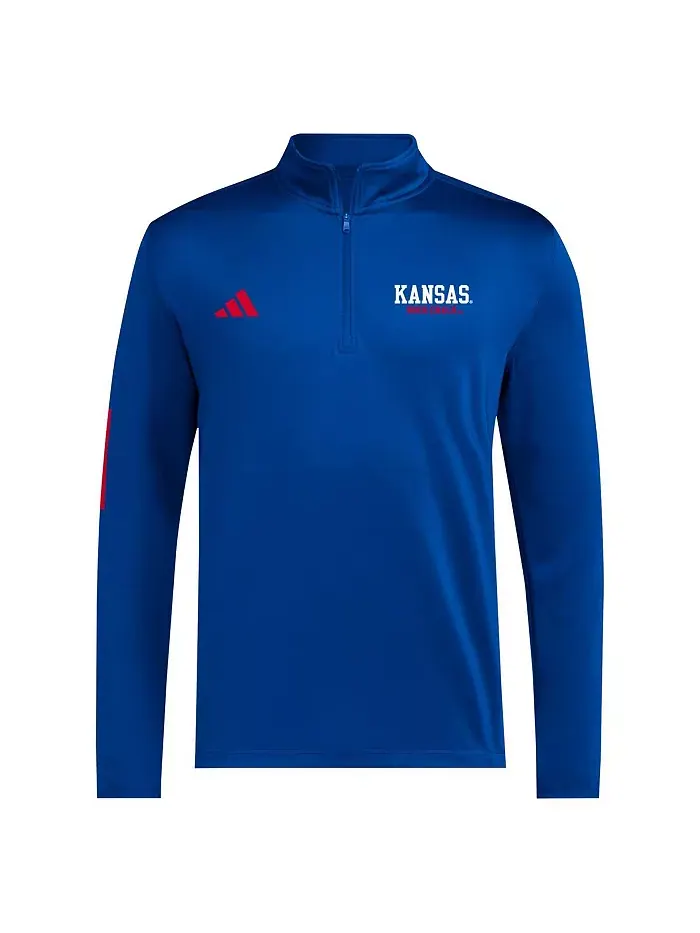 Мужская полузастегивающаяся толстовка Royal Kansas Jayhawks для гольфа adidas — изображение 3 из 3