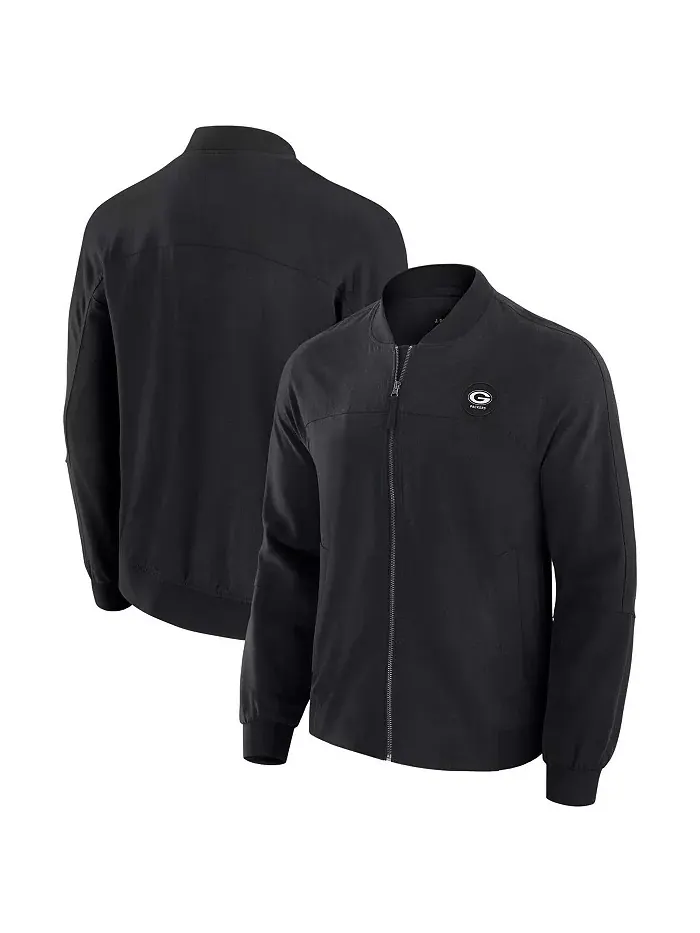 Мужская черная куртка Green Bay Packers Lightweight Cover-4 Tri-Blend Full-Zip J. Palmer