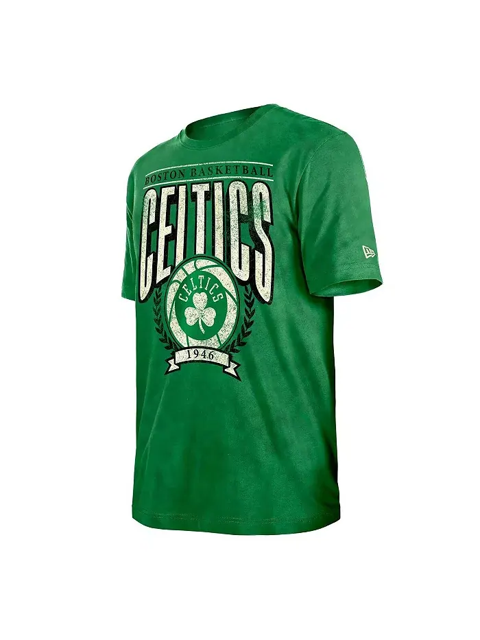 Мужская футболка Kelly Green Boston Celtics Throwback Vintage Boxy Mineral Wash New Era — изображение 2 из 3
