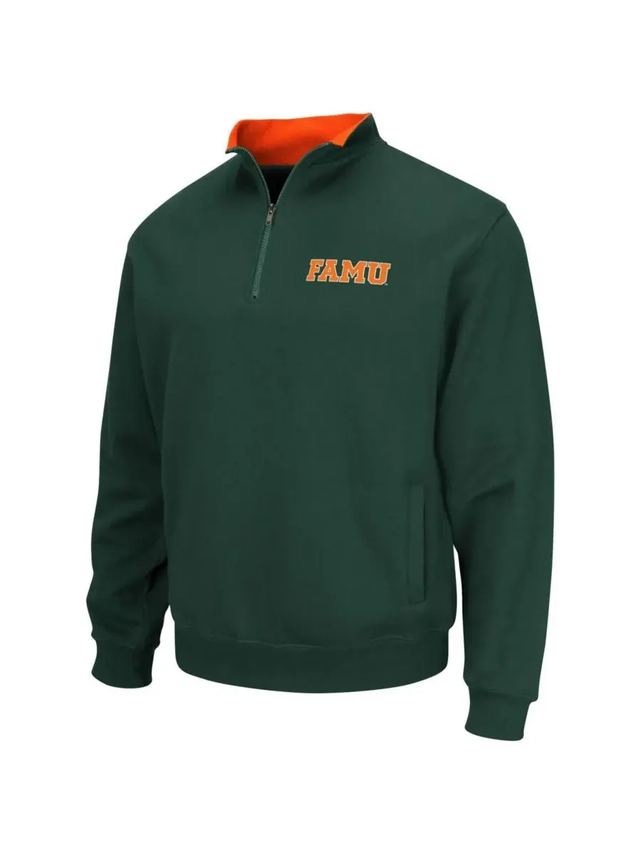 Colosseum Мужская зеленая толстовка на молнии с символикой Florida A&M Rattlers Tortugas — изображение 2 из 3, зеленый