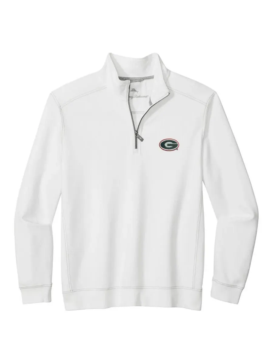 Tommy Bahama Мужская белая куртка с половинной молнией Georgia Bulldogs Montego Bay — изображение 3 из 3, белый
