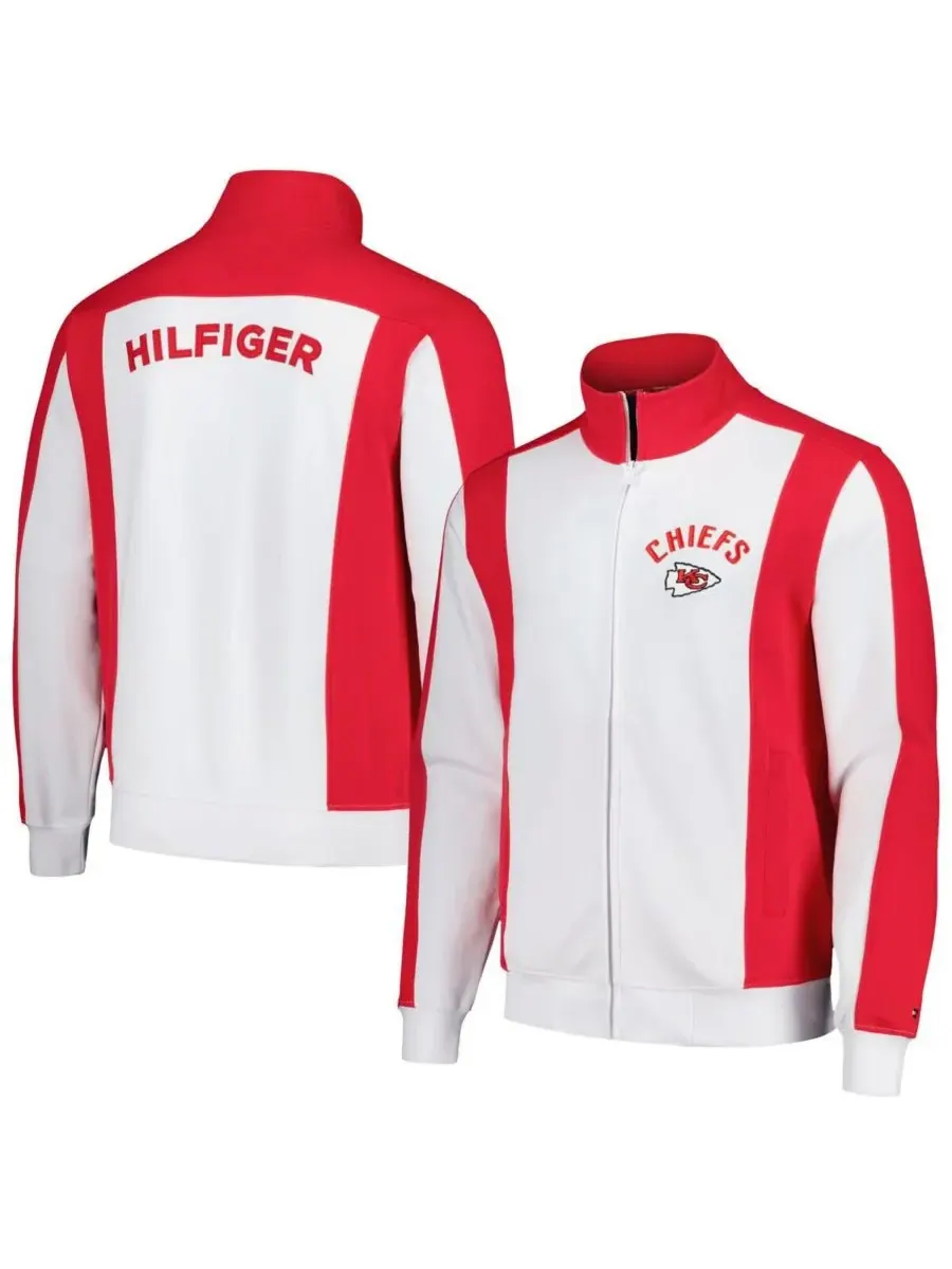 Tommy Hilfiger Мужская белая/красная спортивная куртка Kansas City Chiefs Nolan на молнии
