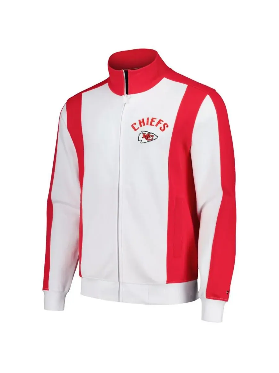 Tommy Hilfiger Мужская белая/красная спортивная куртка Kansas City Chiefs Nolan на молнии — изображение 3 из 3, белый красный