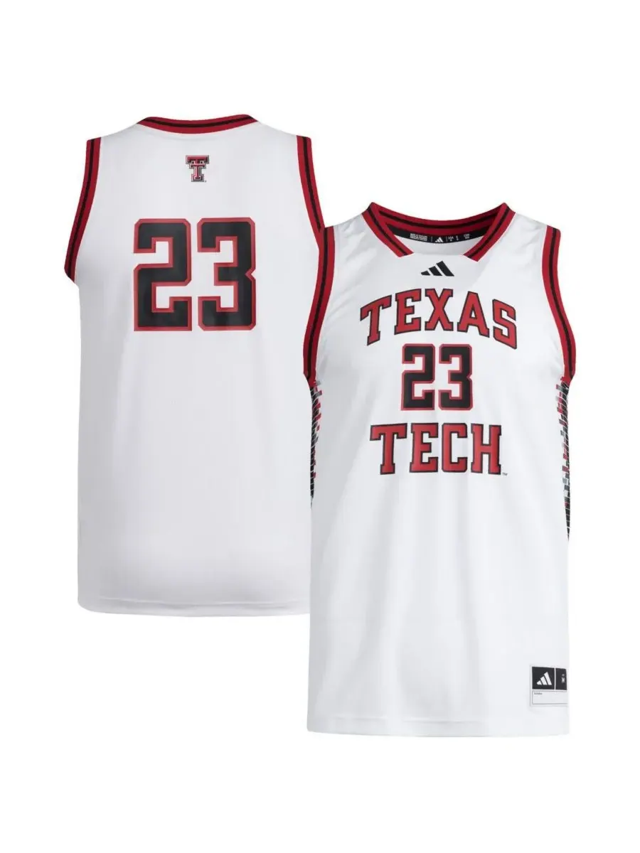 Adidas Мужская белая реплика майки Swingman команды Texas Tech Red Raiders, размер 23