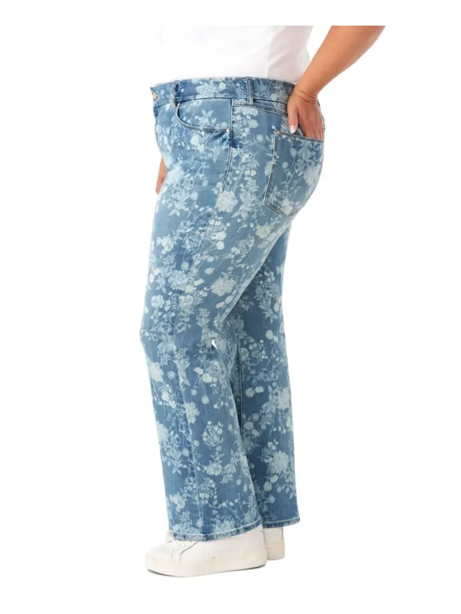 Джинсы-клеш без живота больших размеров Seven7, Pathway Floral Print — изображение 2 из 4