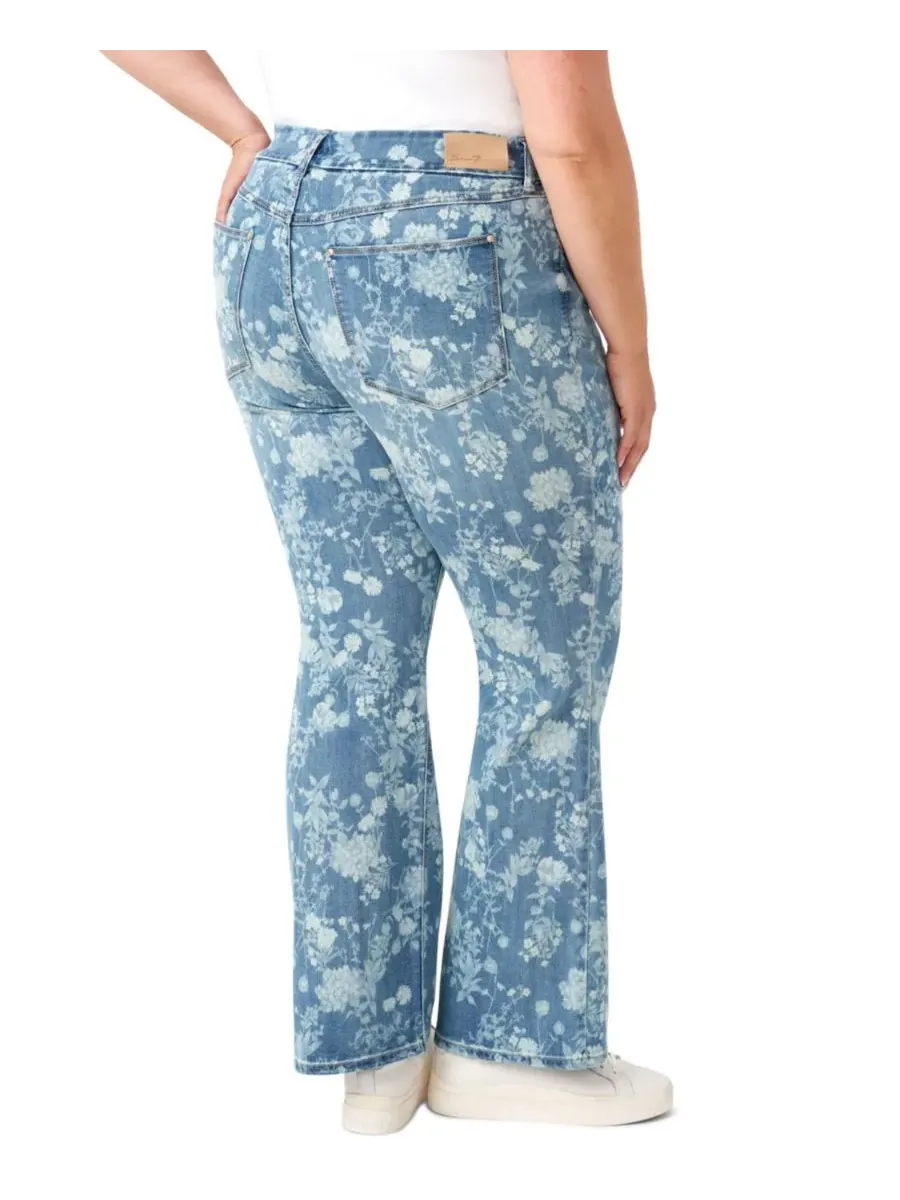 Джинсы-клеш без живота больших размеров Seven7, Pathway Floral Print — изображение 4 из 4