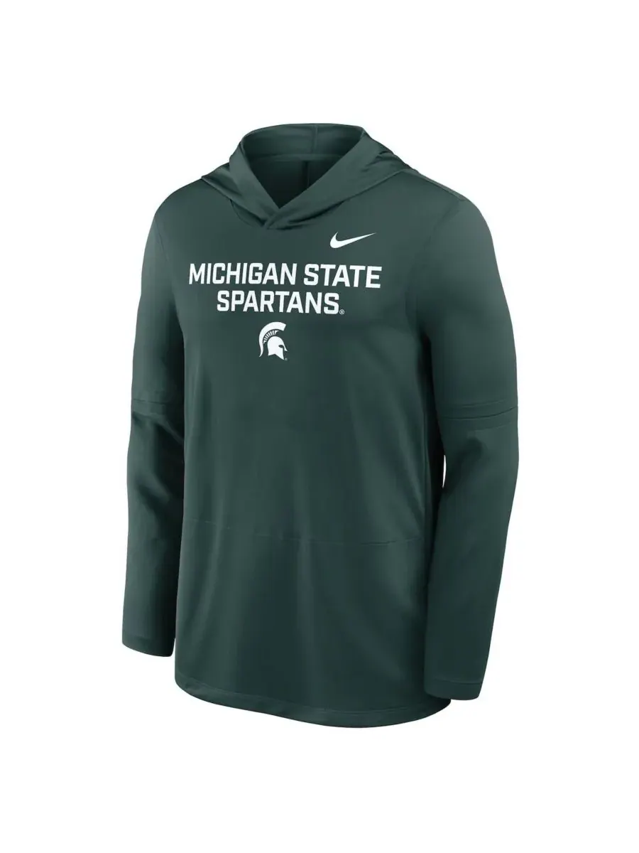 Nike Мужская зеленая толстовка с длинными рукавами Michigan State Spartans 2025 Sideline Performance — изображение 4 из 5