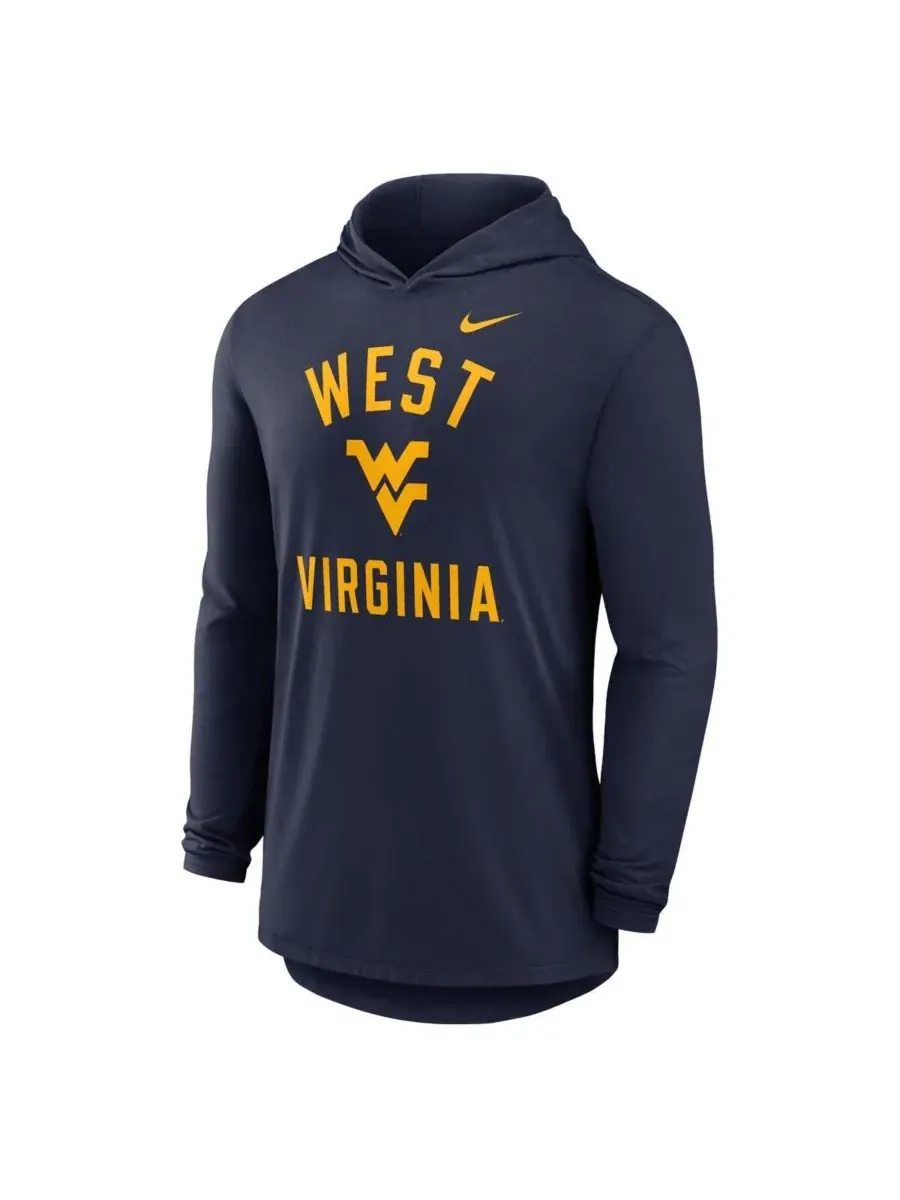 Nike Мужская темно-синяя толстовка с длинными рукавами West Virginia Mountaineers Classic Arch — изображение 2 из 3
