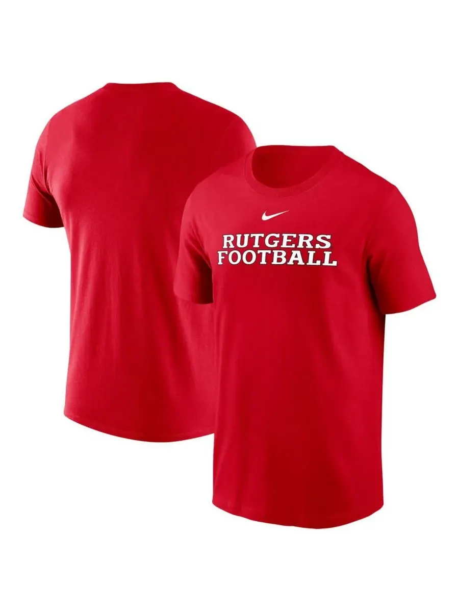 Мужская алая футболка футбольной команды Rutgers Scarlet Knights Nike