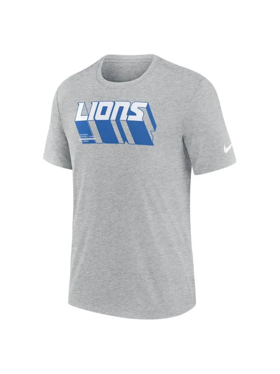 Nike Мужская футболка Detroit Lions Long Pass Tri-Blend серого цвета — изображение 3 из 3, серый