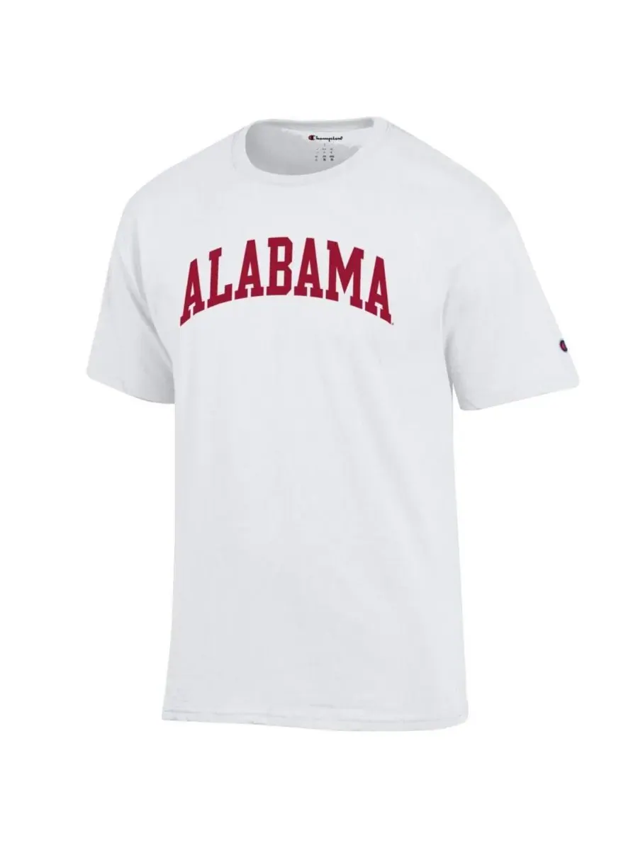 Champion Мужская белая базовая футболка Alabama Crimson Tide Basic Arch — изображение 2 из 3, белый
