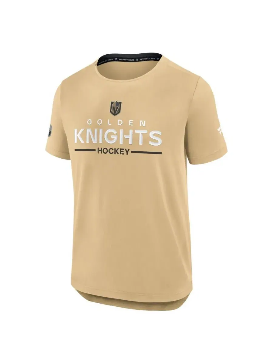 Мужская золотая футболка Vegas Golden Knights Authentic Pro Rink Tech Fanatics