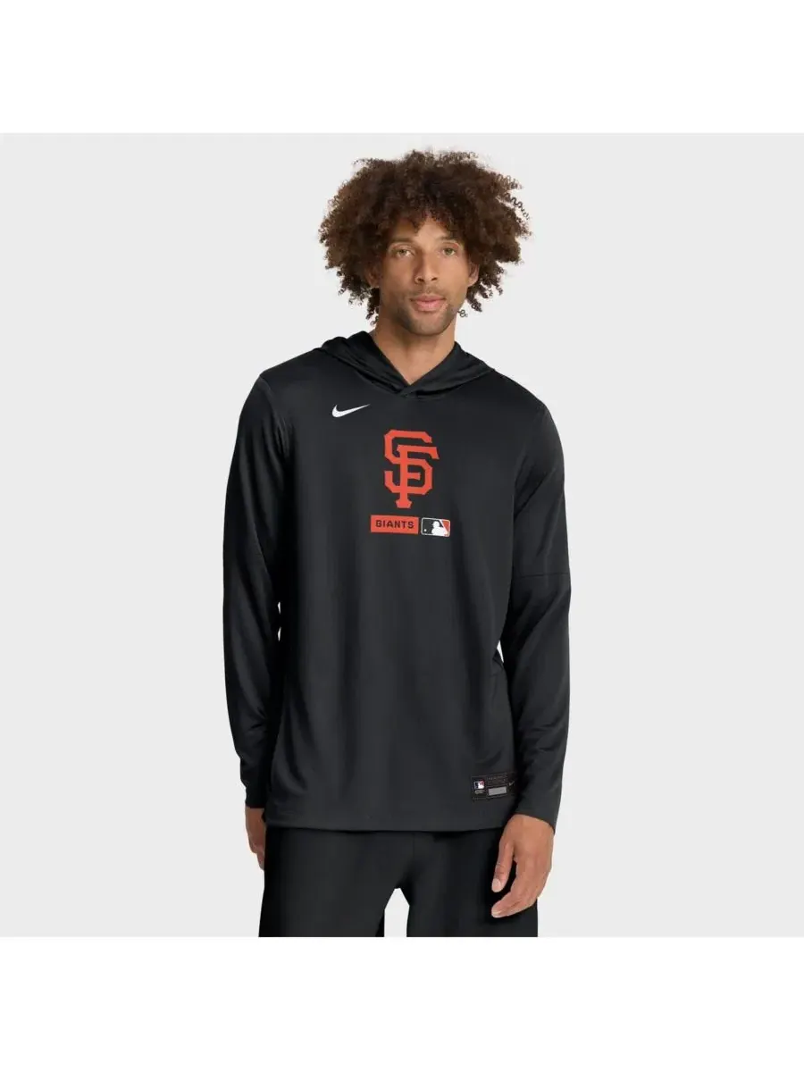 Мужская черная футболка с длинными рукавами и капюшоном San Francisco Giants Authentic Collection