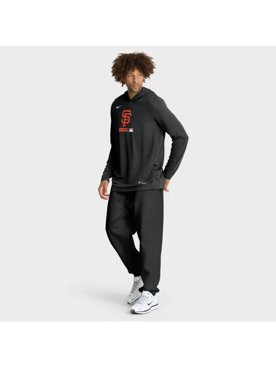 Мужская черная футболка с длинными рукавами и капюшоном San Francisco Giants Authentic Collection — изображение 2 из 5