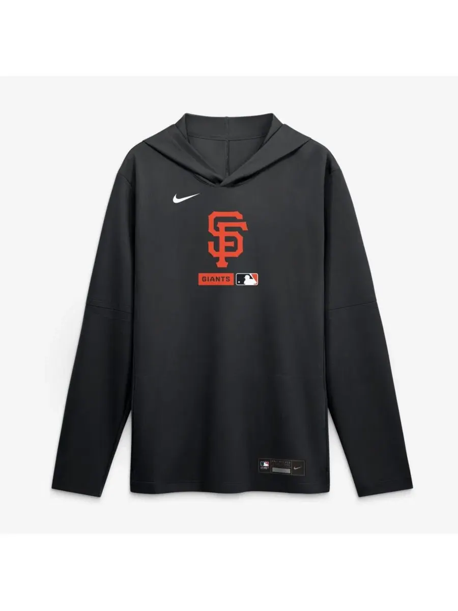 Мужская черная футболка с длинными рукавами и капюшоном San Francisco Giants Authentic Collection — изображение 4 из 5
