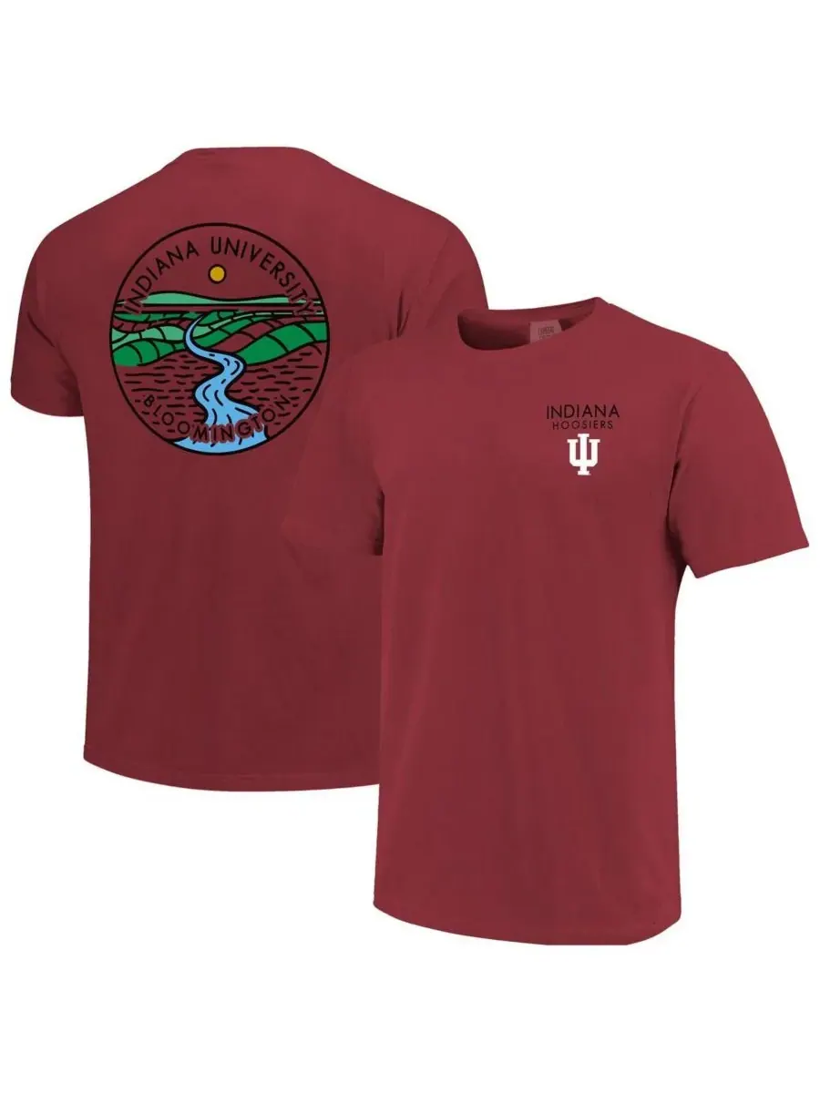 Image One Мужская и женская футболка Crimson Indiana Hoosiers Scenic Comfort Colors
