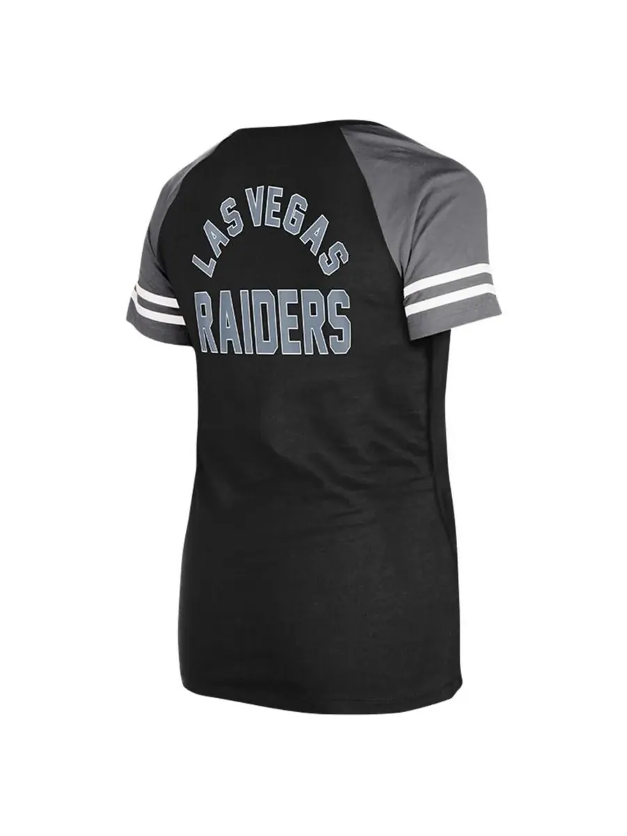 New Era Женская черная футболка-реглан с завязками с символикой команды Las Vegas Raiders — изображение 3 из 3, черный