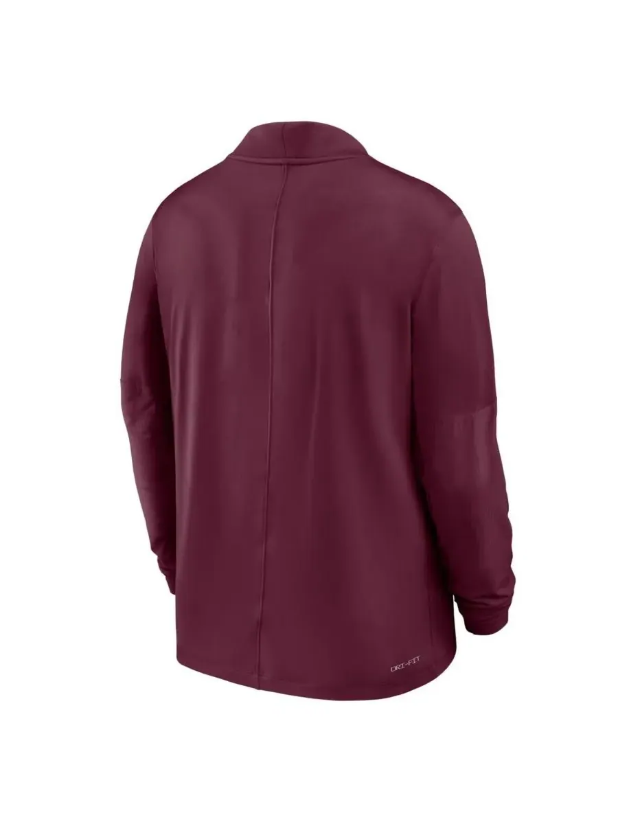 Nike Мужская бордовая толстовка Virginia Tech Hokies Dri-FIT с застежкой-молнией до середины груди — изображение 2 из 3