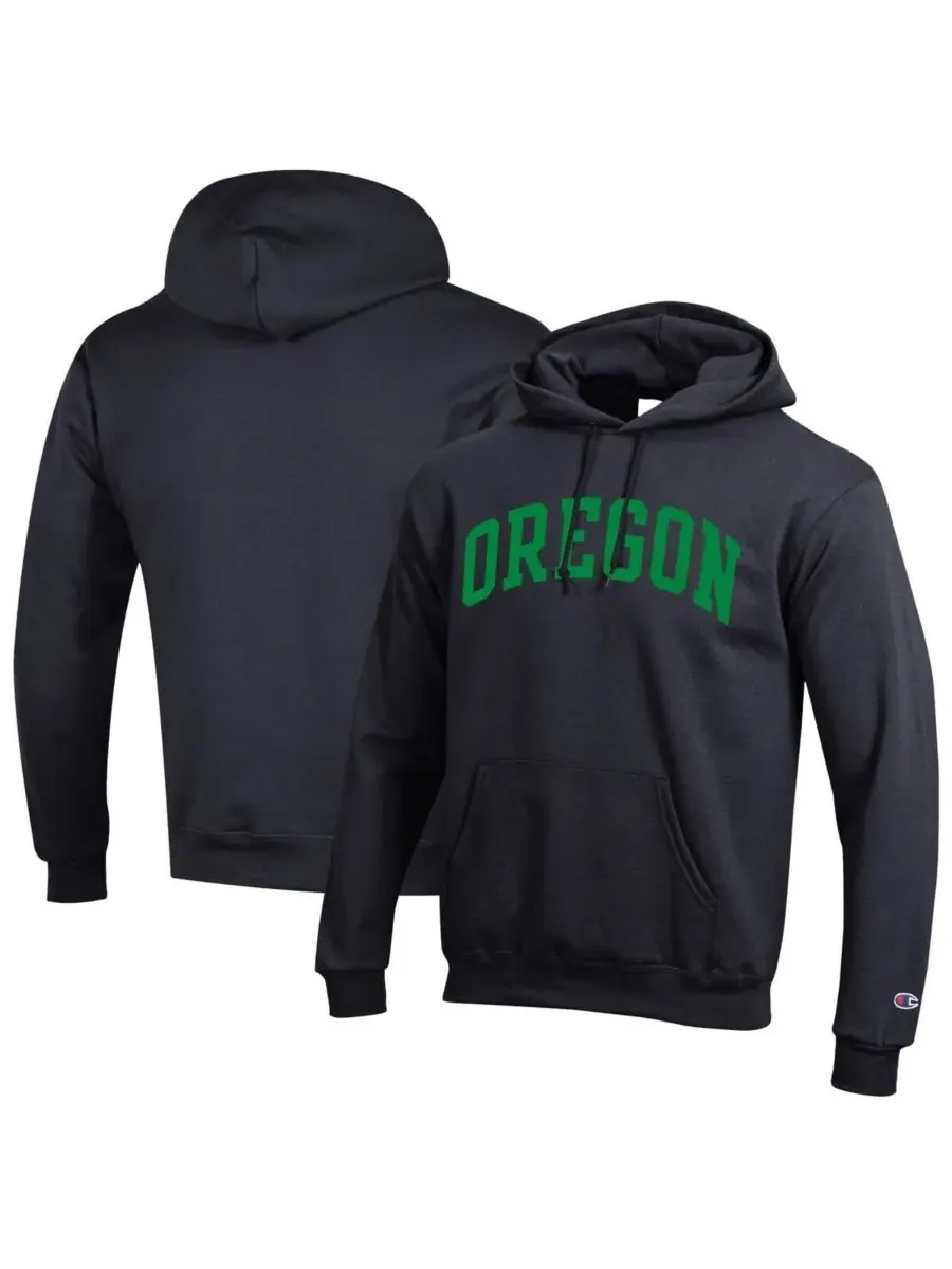 Champion Мужская черная флисовая толстовка с капюшоном Oregon Ducks Basic Arch