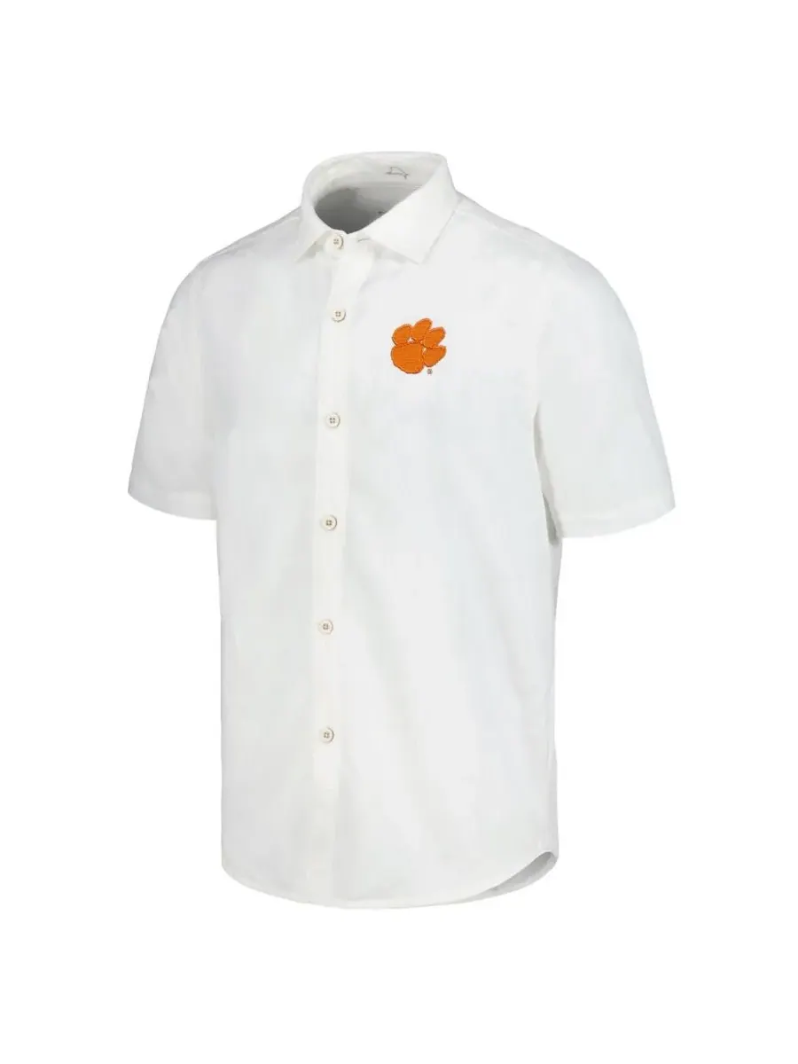 Tommy Bahama Мужская белая рубашка на пуговицах Clemson Tigers Coconut Point Palm Vista IslandZone — изображение 3 из 3