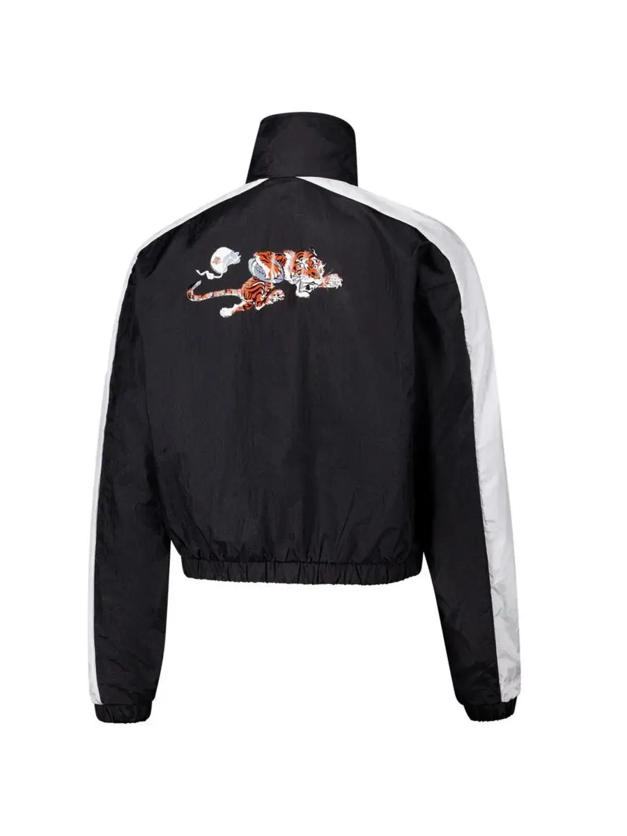 Mitchell & Ness Женская черная нейлоновая укороченная куртка на молнии с символикой команды — изображение 3 из 3, черный