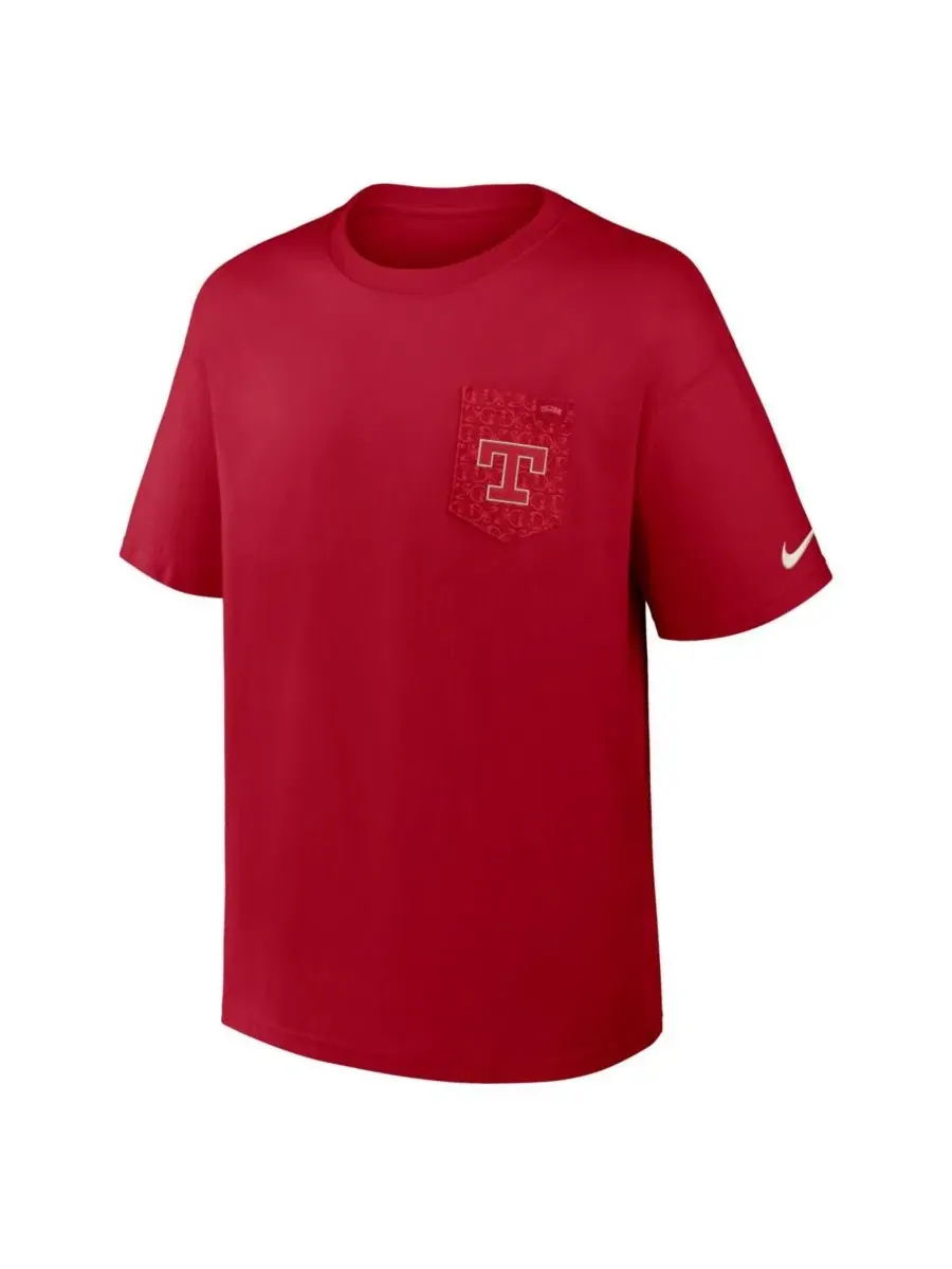 Футболка свободного кроя с карманом Texas Rangers City Connect Max90 Nike — изображение 2 из 3, красный