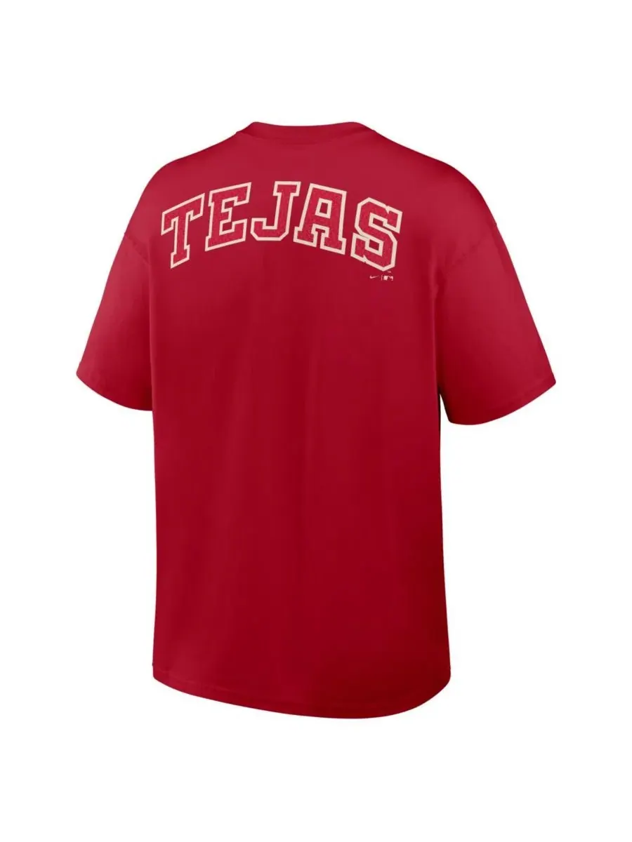 Футболка свободного кроя с карманом Texas Rangers City Connect Max90 Nike — изображение 3 из 3, красный