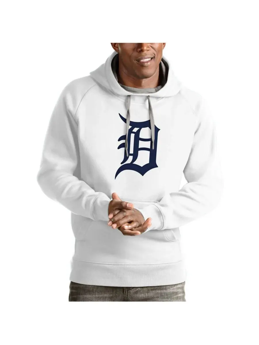 Antigua Мужская белая толстовка с логотипом команды Detroit Tigers Victory