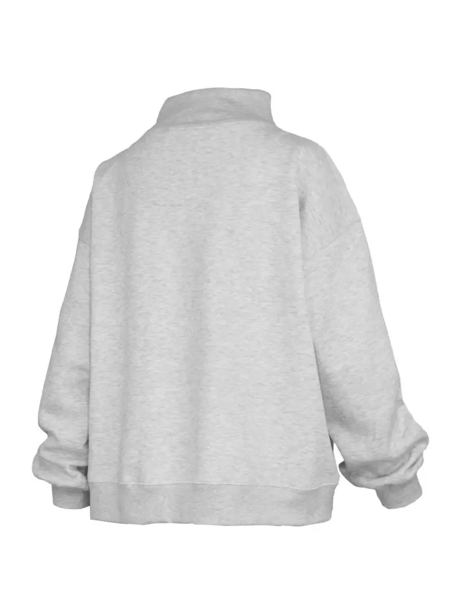 Свитшот с высоким воротом Nelson Mock Neck, оверсайз Pressbox — изображение 2 из 3, серый