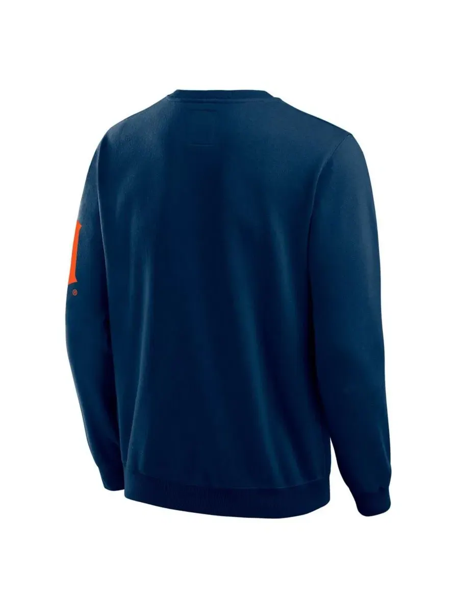 Свитшот с круглым вырезом Detroit Tigers, модель Washed Crew Neck Pullover Fanatics — изображение 3 из 4, темно-синий