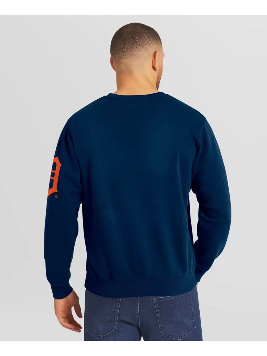 Свитшот с круглым вырезом Detroit Tigers, модель Washed Crew Neck Pullover Fanatics — изображение 4 из 4, темно-синий
