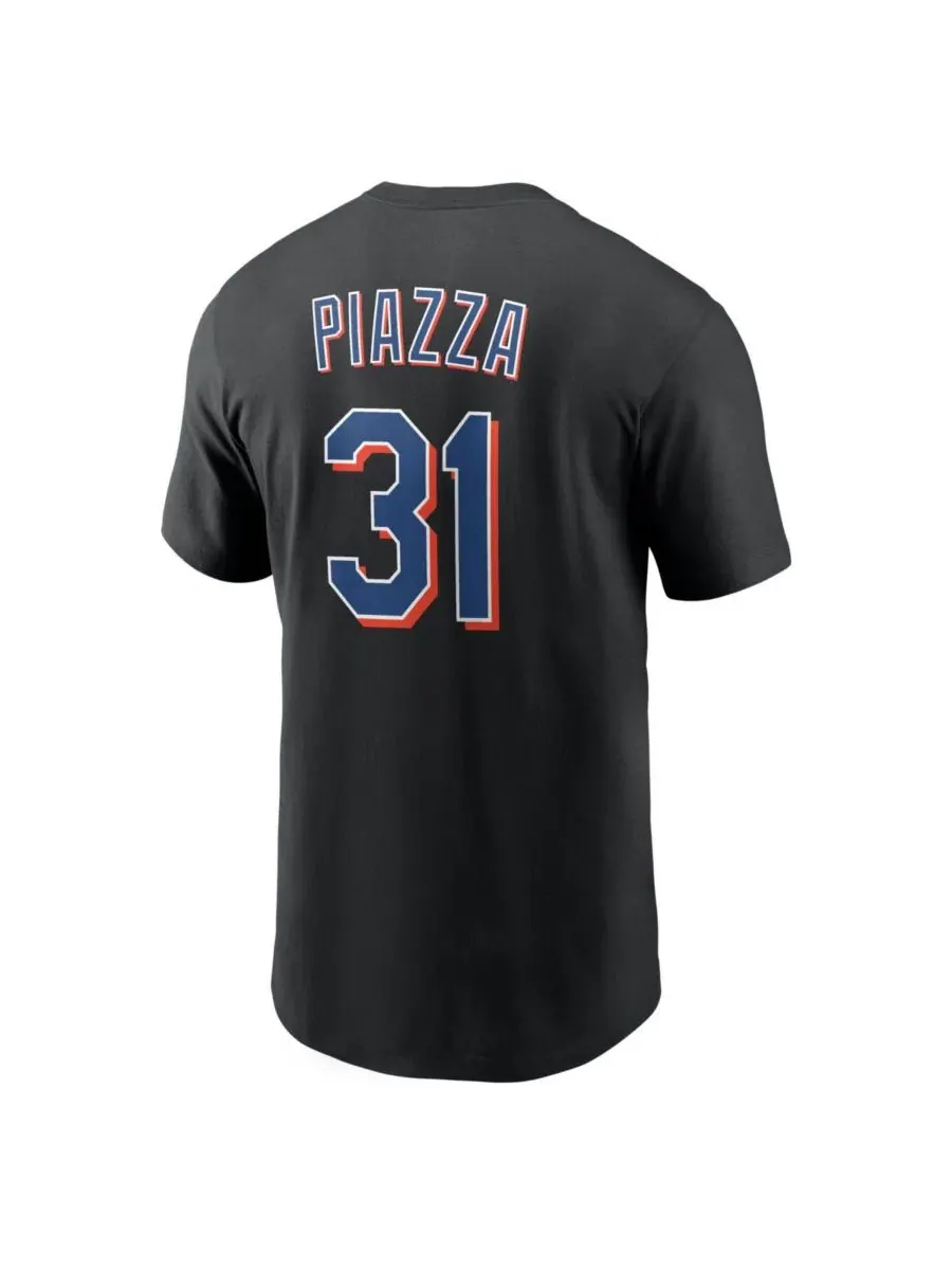 Футболка с принтом Mike Piazza New York Mets Nike — изображение 3 из 3, черный